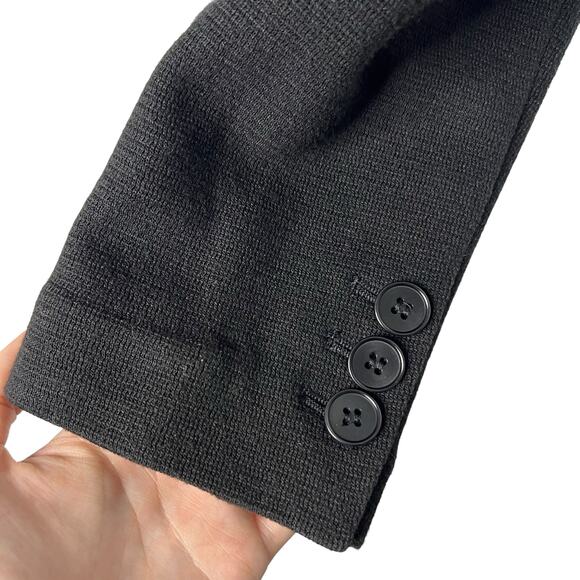 Talbots Black 2-Button Wool Blend Blazer Jacket Unlined 12 Petite Dark Academia - Picture 8 of 11